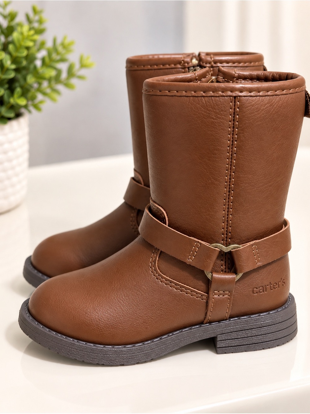 Carter's Brown Toddler Mid-Calf Harness Boots